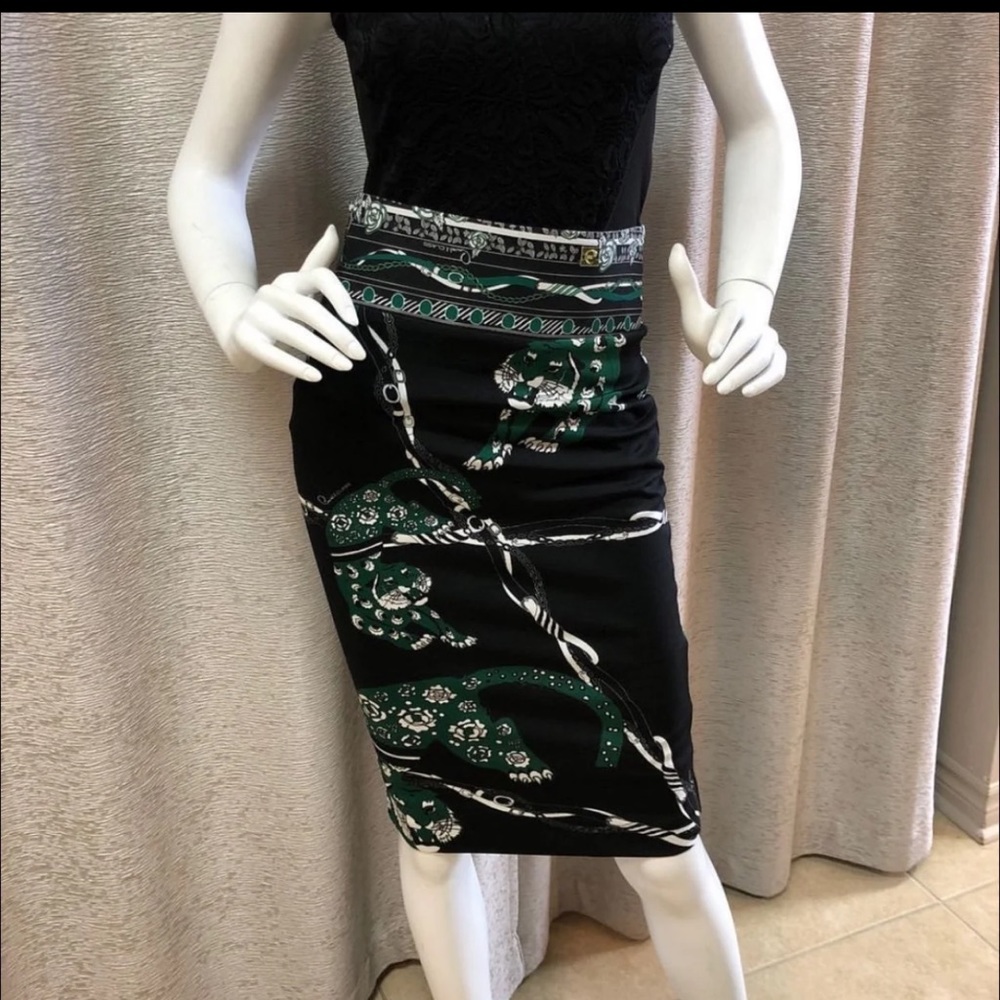 Cavalli Class printed pencil skirt